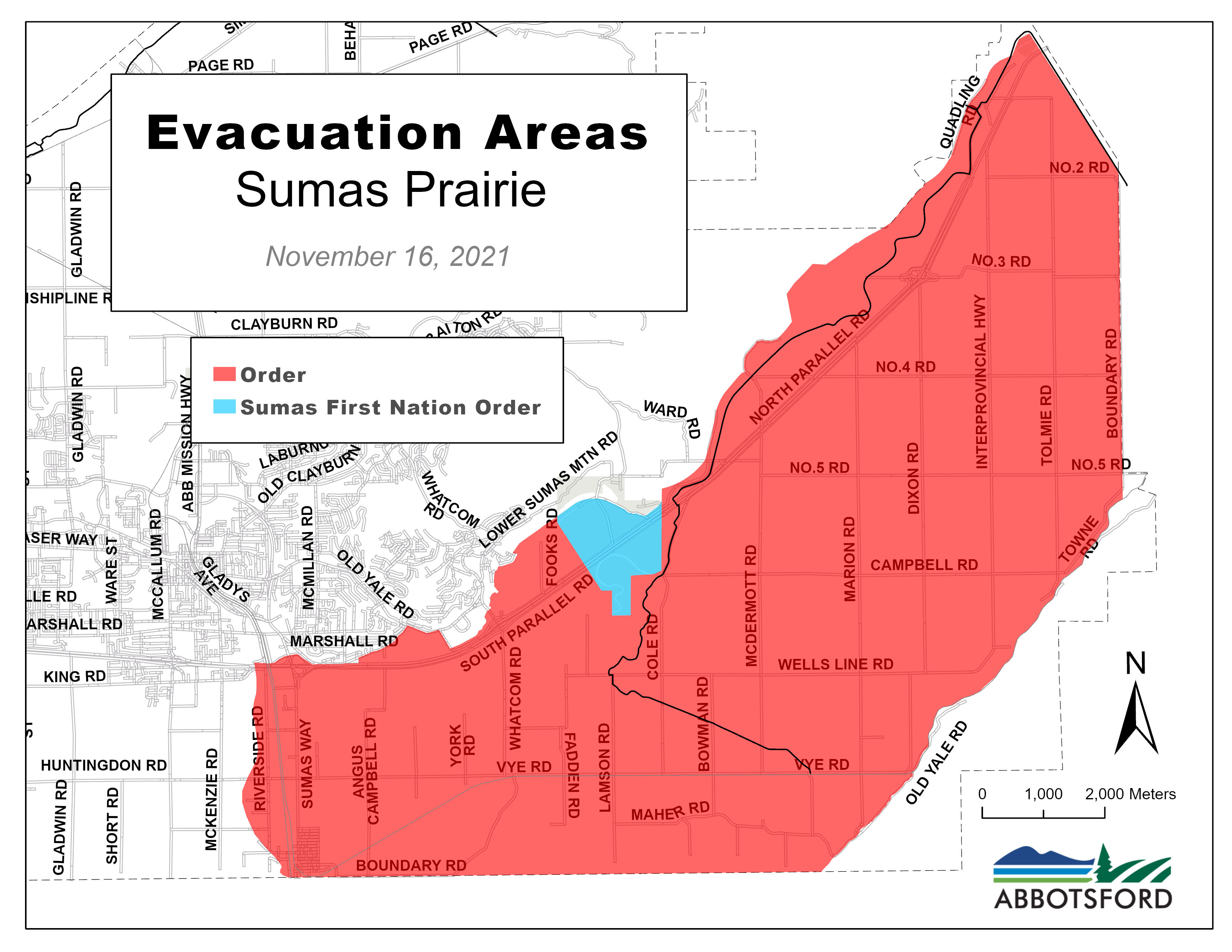 Image of Evacuated Area in Sumas Prairie