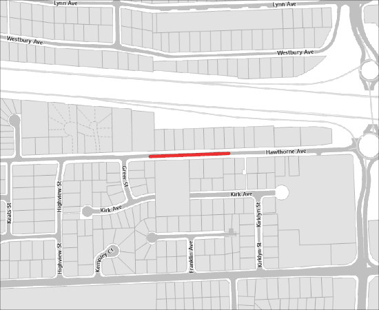 Road closure on Hawthorne Ave for Fortis Work