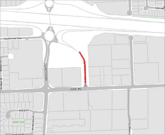 Lane Shift on King Road Connector for MOTT work
