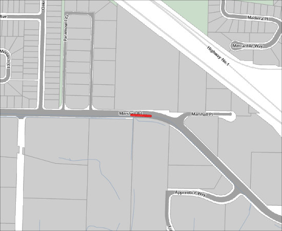 Single Lane Closure (Westbound and Eastbound) for Fortis Gas Service Installation on Marshall Rd