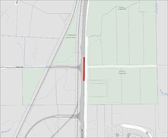Single Lane Closure and left turn closed at Valley Road