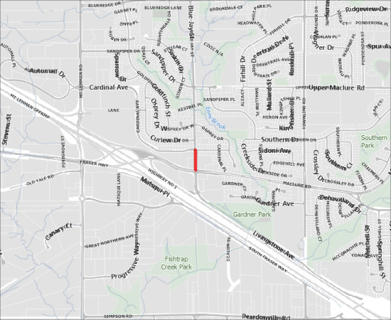 Single Lane Closure for Eastern sidewalk closure for Intersection Improvements on Blue Jay Street