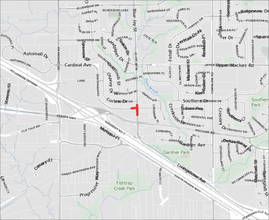 ingle Lane Closure for Western sidewalk closure (Blue Jay St only) for Intersection Improvements on Blue Jay Street
