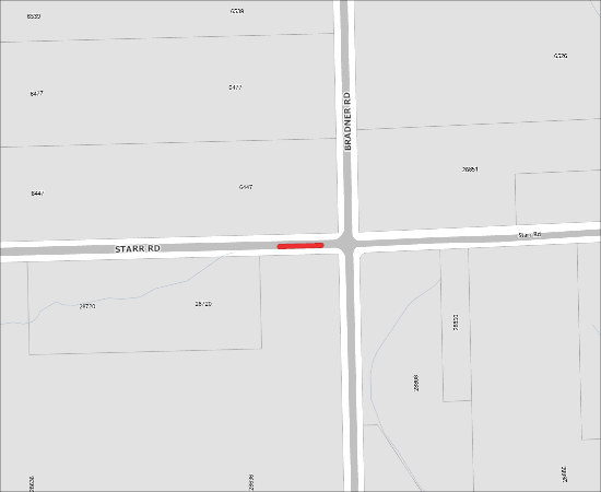 Single Lane, Alternating Traffic for Fortis Gas Service Installation on Starr Rd