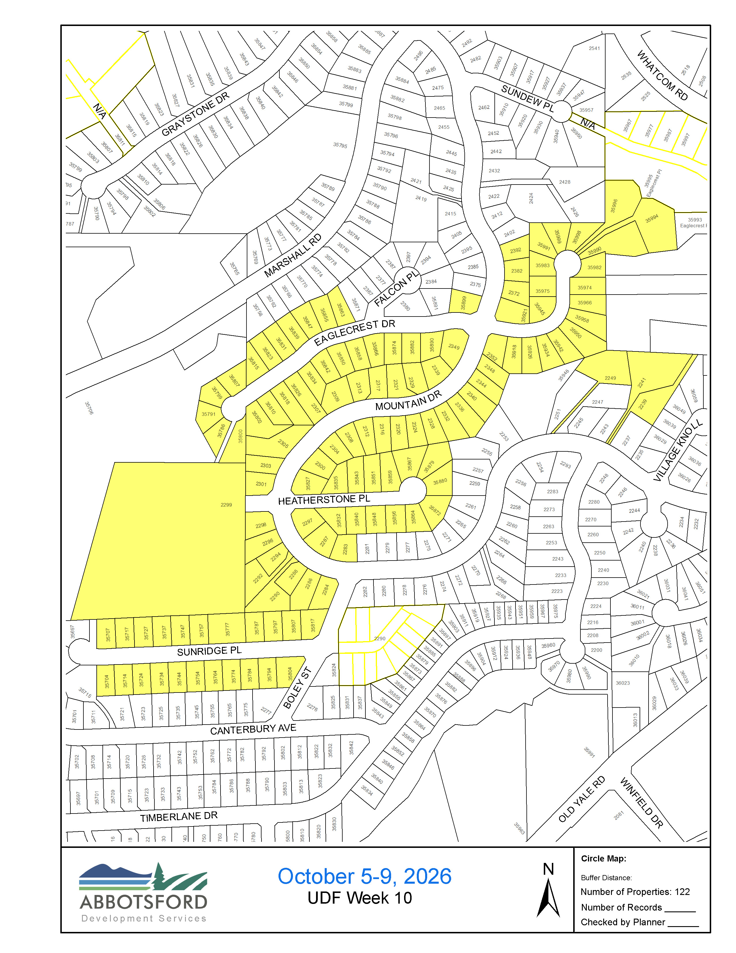 Map of area being flushed on Oct 5-9, 2026