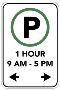 parking sign with restrictions