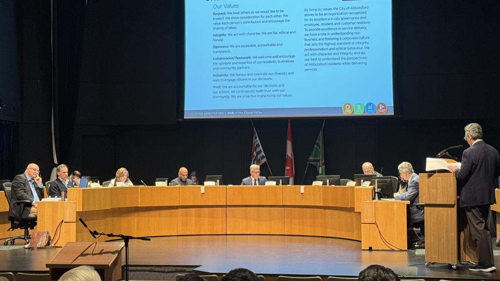 Council viewing strategic plan update at Council Meeting