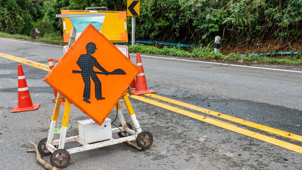 Road construction sign