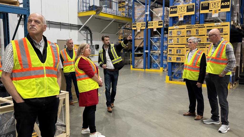 Mayor Siemens and Councillors Loewen, Driessen, Gibson and Barkman went on a tour of BE Power Equipment led by CEO Curtis Braber.