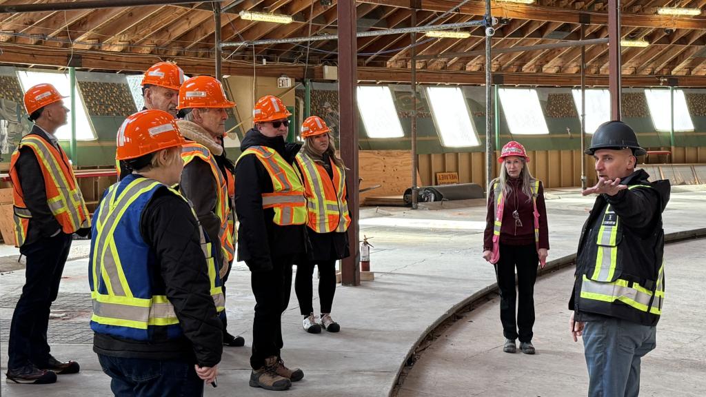Castle Fun Park co-owners Brian Wiebe and Colleen Miller take City Council and staff inside the rotunda during their Business Spotlight tour on Feb. 18.