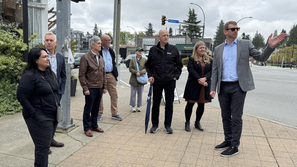 ADBA executive director Ryan Leonhard and office administrator Erin Giesbrecht led Mayor Siemens and Councillors Barkman, Chahal, Driessen, Gibson and Loewen on a Business Spotlight tour of downtown Abbotsford on April 22.