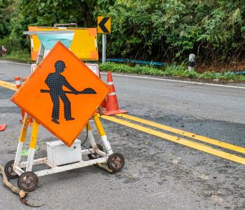 Road construction sign