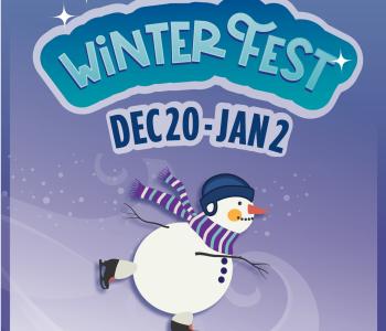 Winterfest skating cartoon snowman