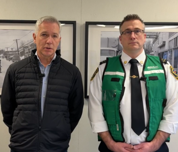 Mayor Siemens and EOC Director Erick Petersen