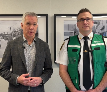 Mayor Siemens and EOC Director Erick Peterson