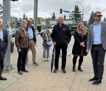 ADBA executive director Ryan Leonhard and office administrator Erin Giesbrecht with Mayor and Council.