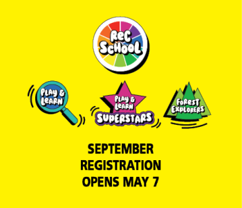 icons for Rec school on yellow background