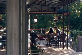 Image of people on a patio
