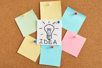 idea sticky note on a bulletin board