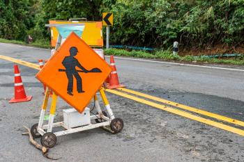 Road construction sign
