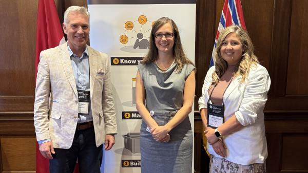 Mayor Siemens and Councillor Driessen with BC Minister of Emergency Management and Climate Readiness Kelly Greene.