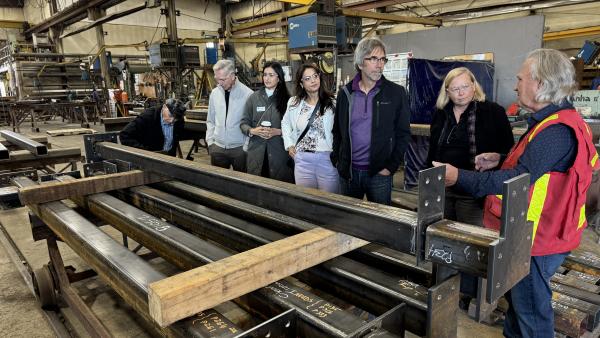 The Mayor and his tour group at Clearbrook Iron Works and Midway Wheelabrating.
