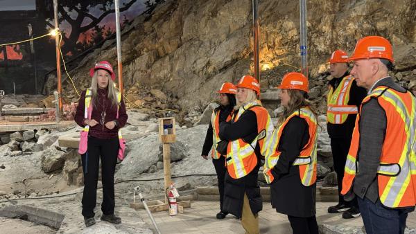 Colleen Miller with Mayor and Council in the Jungle Golf course, currently undergoing renovations. 
