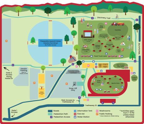 Map of Canada Day festival grounds.