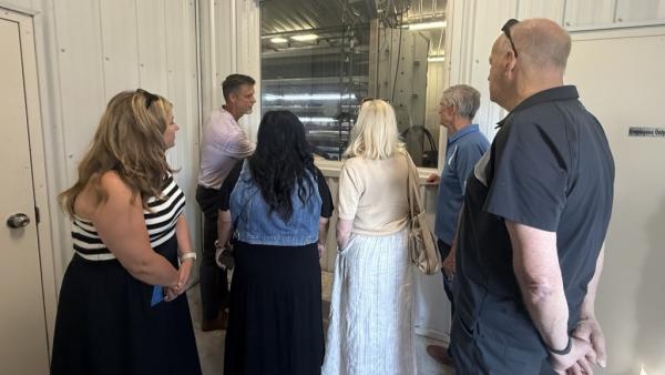 EcoFarm owner Bill Vanderkooi explains to Council how the HydroGreen Barn works.